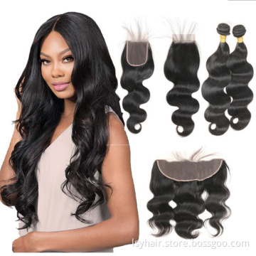 Wholesale Bundles With Closures And Frontals Qingdao Hair Factory Vendor, Brazilian hair bundles human peruvian wholesale hair